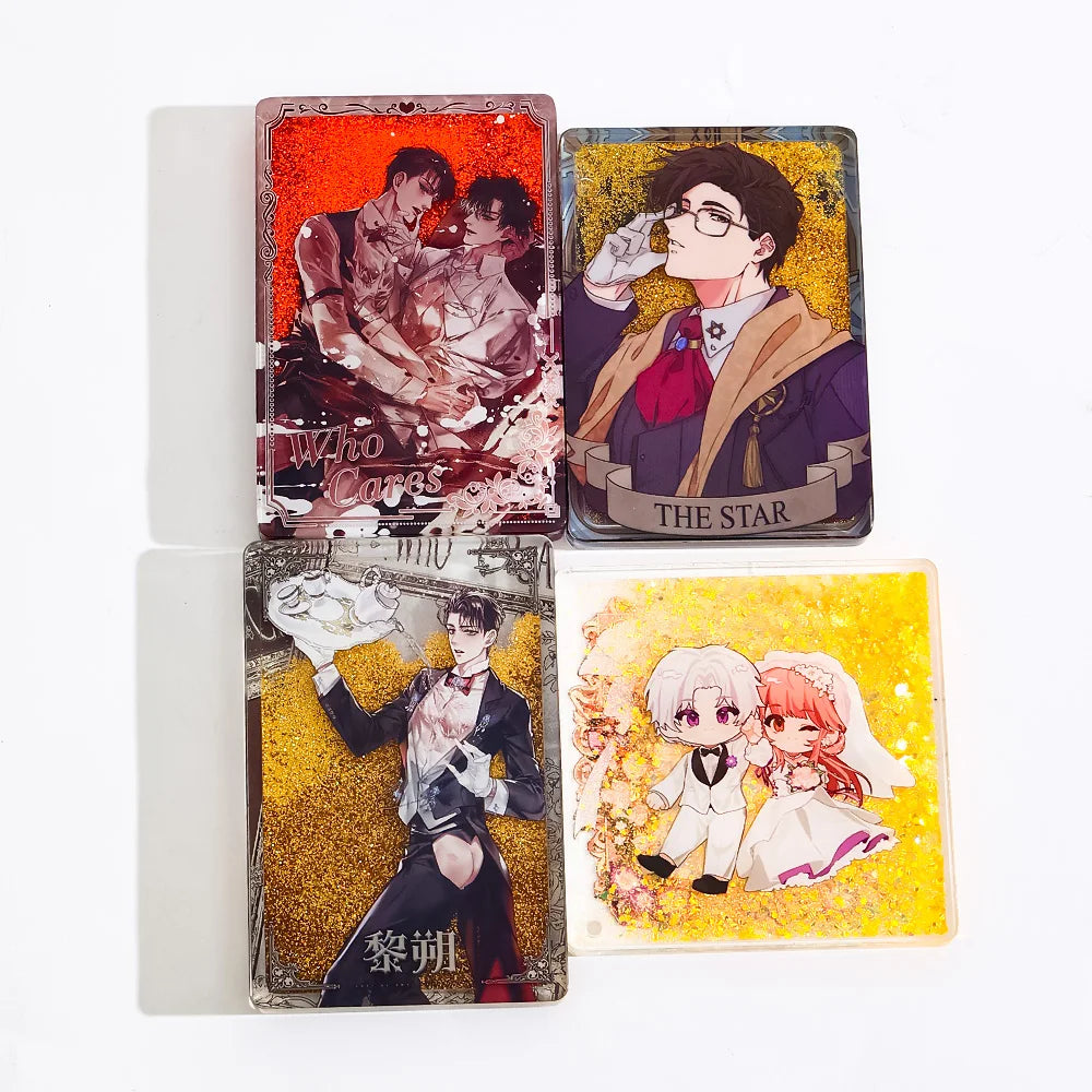 CNAWO Custom Quicksand Acrylic Brick UV Printing Anime Shaker Charm Custom Liquid Flash Promotion Gift Waterproof