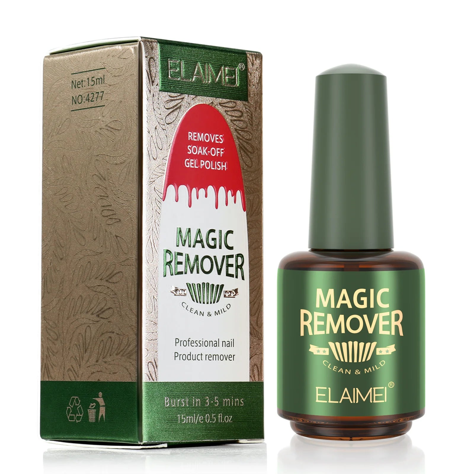 ELAIMEI Private Label Professional 15ml Magic Gel Nail Remover Soak off Gel Lacquer Nail Polish Remover