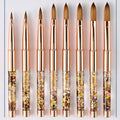 Liquid Handle Rose Gold 100% Kolinsky Nails Brush Acrylic Kolinsky Custom Logo