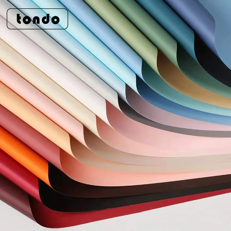 Tondo Thickened Waterproof Double-sided Two-color Auya Paper Small Flower Bouquet Wrapping Paper Wholesale