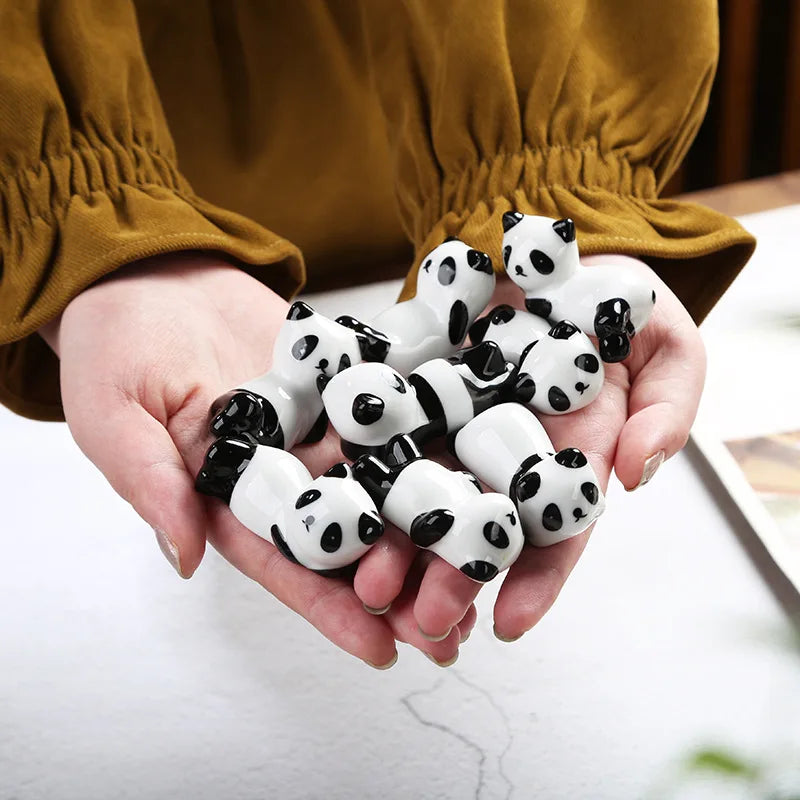 Creative Ceramic Panda Chopstick Stand Restaurant Home Panda Shape Chopsticks Holder Knife&Fork Holder