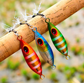 TOPLURE Long Casting Metal Fishing Jig 10g 40g 60g Size Twin Hook Assistant for Deep Boat Fishing Lure