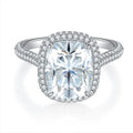 Moissanite Ring Pass Diamond Tester Certificate 925 Sterling Silver Gold Plated Rings Cushion 5 Carat GRA Moissanite Ring