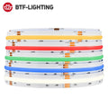 BTF-Lighting FCOB COB RGBW LED Light Strip 5Pin 12mm DC12V 24V 896 LEDs Flexible FOB COB RGBWW Led Strip Light