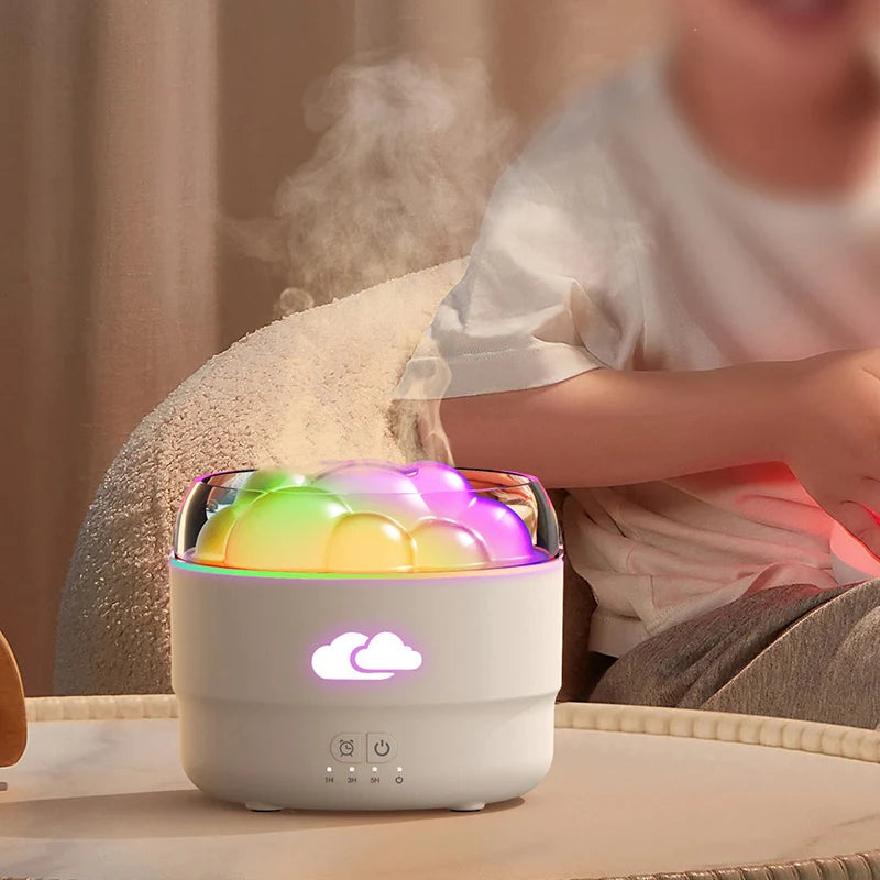 Creative Simulation Colorful Cloud Humidifier Household Cool Mist Desktop Aroma Diffuser Essential Oil Enhanced Readability
