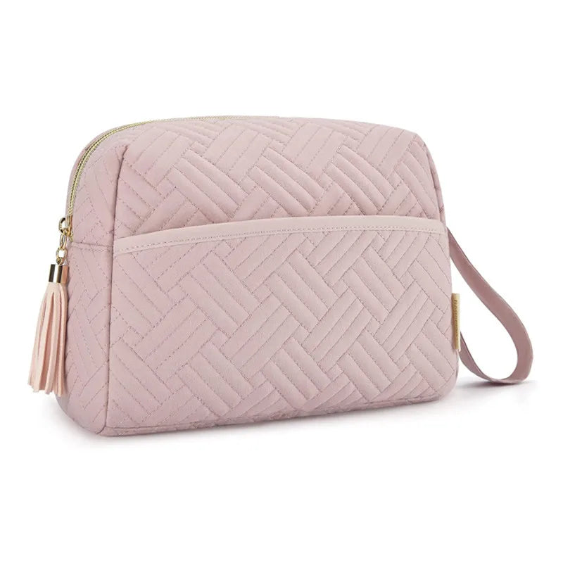Factory New Design Multi-functional Water-resistant Quilted Pouch Makeup Bag Custom Korean Makeup Bag Travel Toiletry Bag