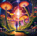 Eco-Friendly Psychedelic UV Reactive Alien Wall Tapestry Hippie Bohemian Gypsy Mushroom Wall Hanging Black Light Glow Dark