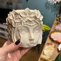 E-0008 Retro Goddess Head Portrait Sculpture Flowerpot Silicone Mold Concrete Crystal Glue Gypsum Making Tools Home Decor Crafts