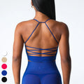 Women Clothing Shockproof Underwear Big Backless Cross Straps Sport Bra High Quality Yoga Wear Women Seamless Sports Bra