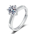 D Color VVS 1ct Moissanite Jewelry White Gold Side-stone Diamond 925 Sterling Silver Moissanite Engagement Rings for Women