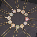 Trendy Zodiac Necklace Horoscope Zodiac Sign Necklaces Gold Plated 12 Constellation Zircon Shell Pendant Zodiac Necklace