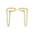 FUAMAY Unisex 18K Aretes-Jewelry Silver Ear Cuff Earrings with Chain for Non-Pierced Ears Gift