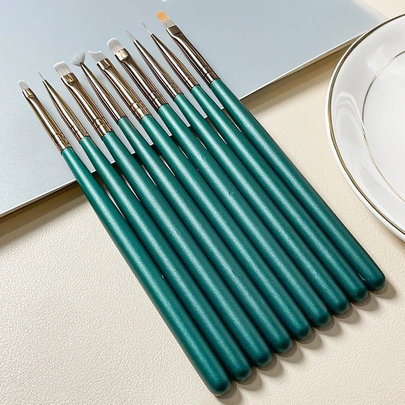 Nail Art Brush Tool Set Phototherapy Gel Brush Line Drawing Color Painting Carving French Sweeping Nail Art DIY Brush
