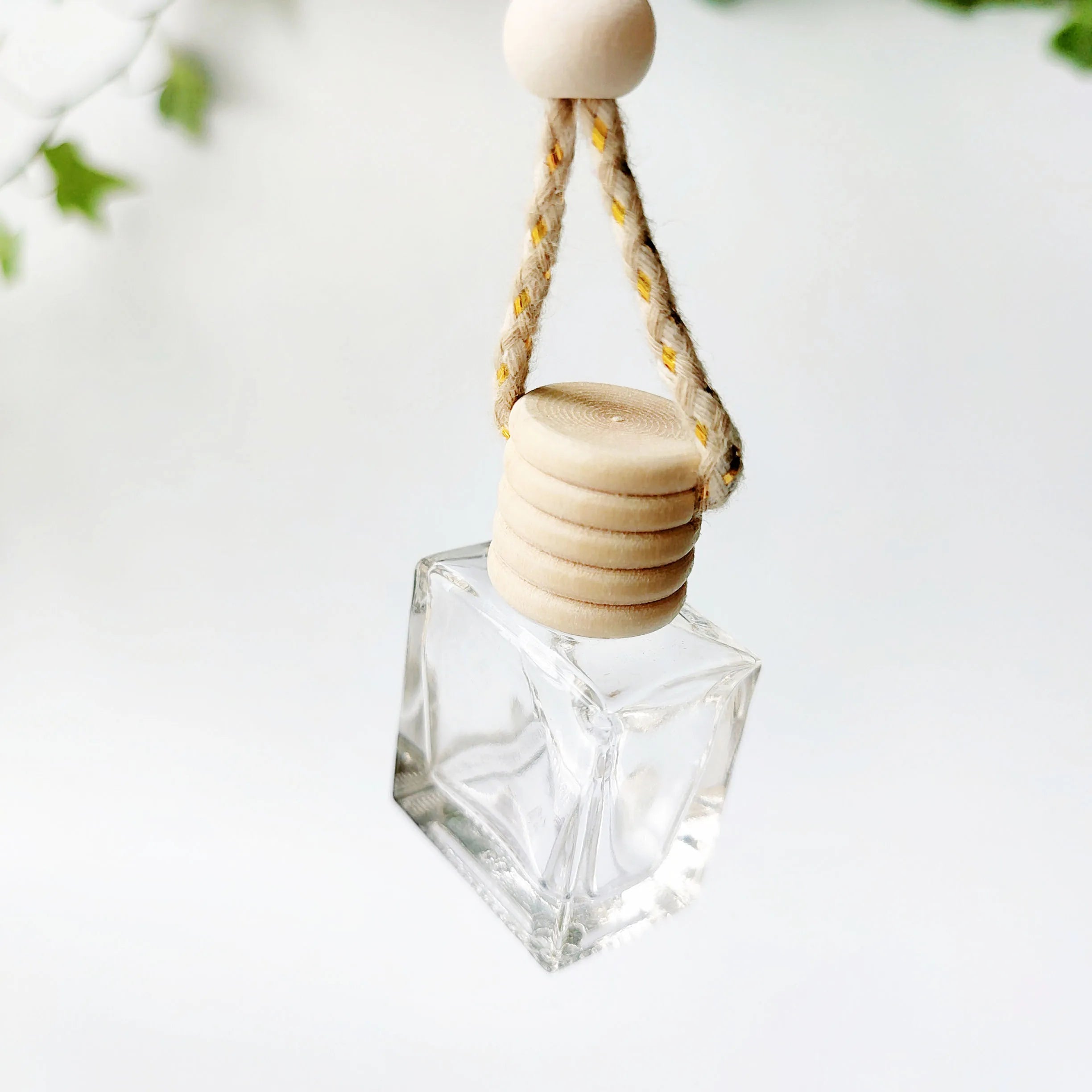 10ml Flat Square Shape Car Perfume Glass Bottles Empty Hanging Car Diffuser Bottle