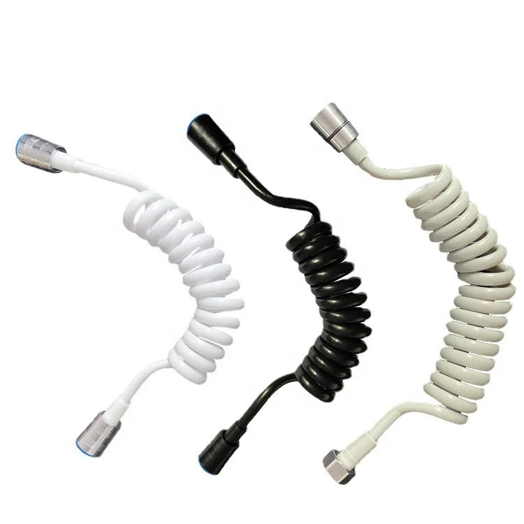 Retractable Water Hose Spring Flexible Shower Hose Bathroom Telescopic Recoil PU Material Shower Hose for Toilet Bidet Spray