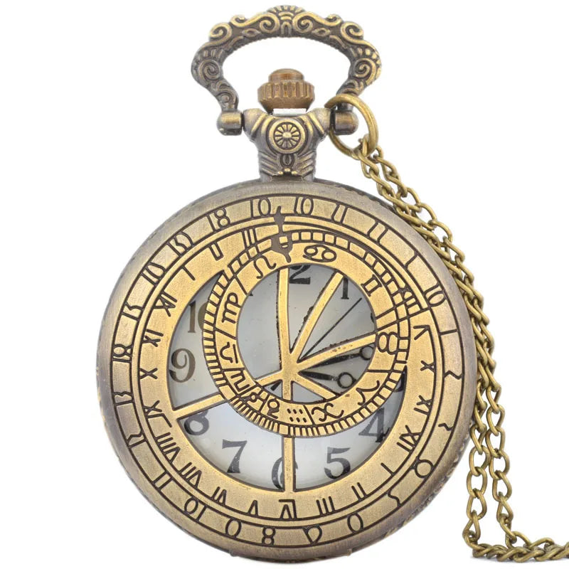 Big Size New Fashion Bronze Quartz Pocket Watch Analog Pendant Necklace Clock Men's Ladies Watch Gift