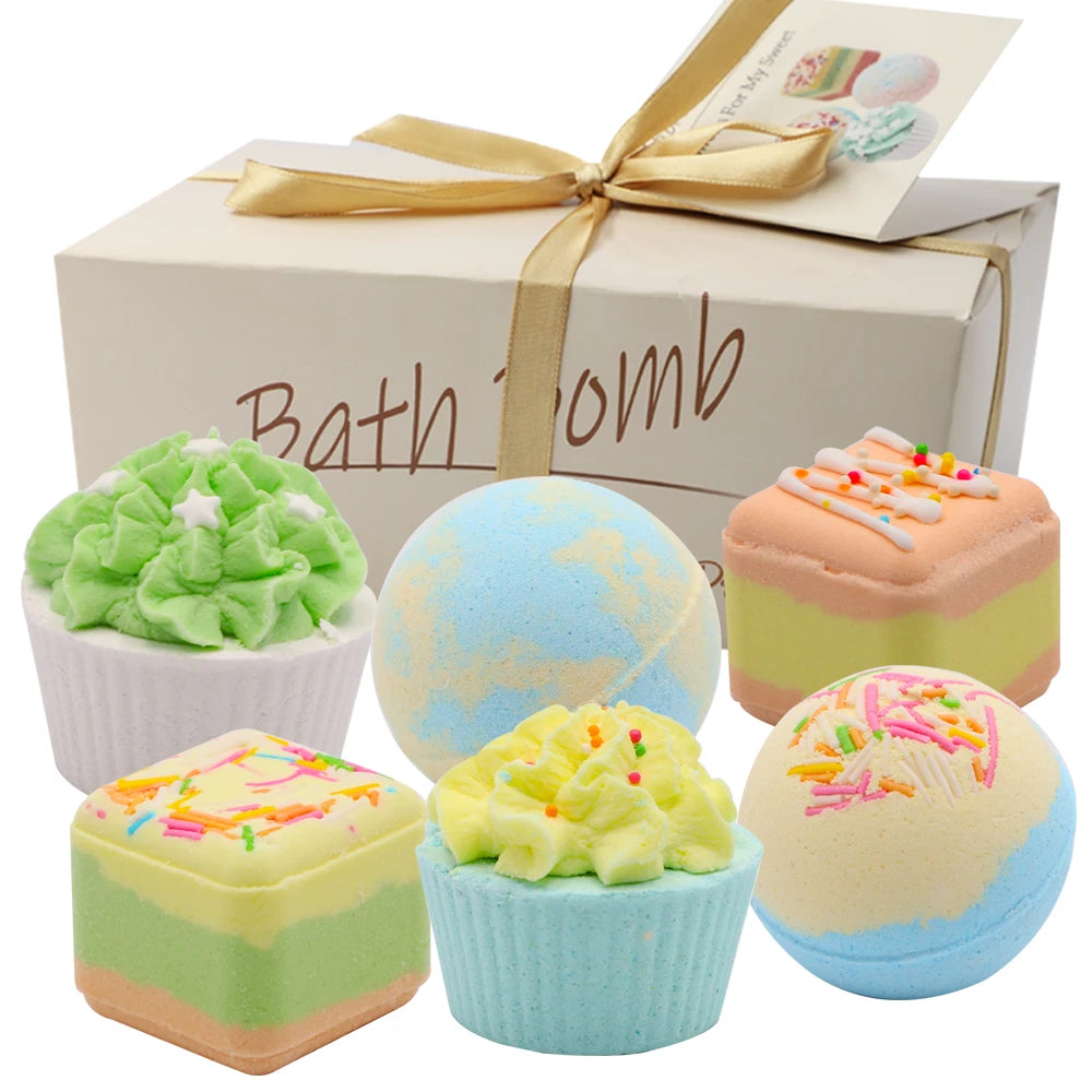 Bath Fizzies Spa Kit Handmade Organic Kid Safe Fizzy Moisture Natural Bubble Bath Bombs Gift Set