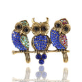 M1373 Fashion Rhinestones Owl Brooches Vintage Women Qwl Brooch Pin for Gifts
