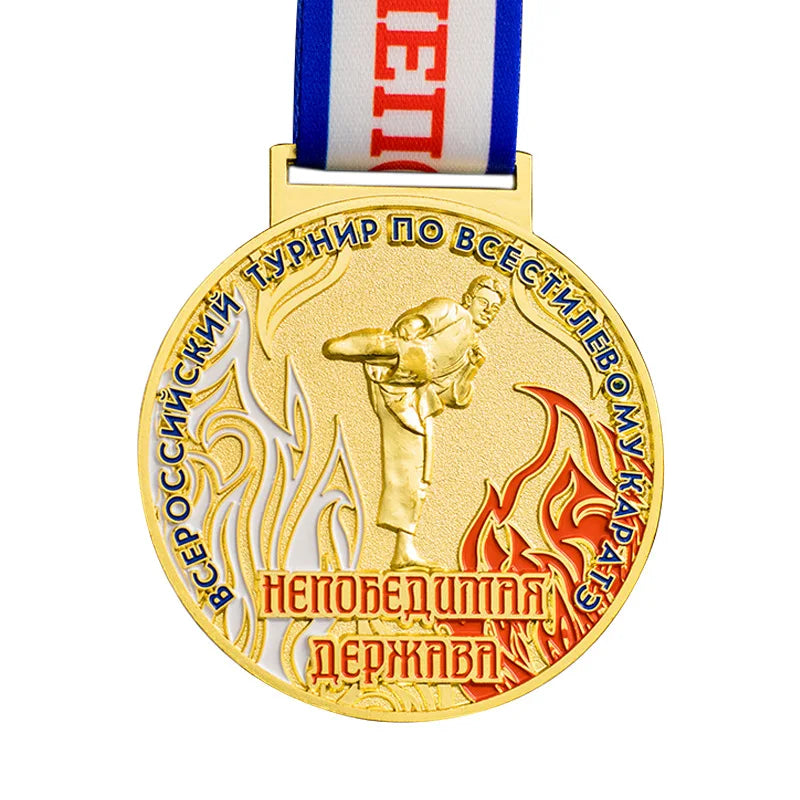 Professional Custom Modern Award Gold Plated Basketball Medal with Silk Screen Printing Die Casting Sports Theme