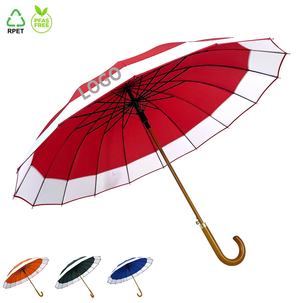 OVIDA Custom 16 Ribs Strong Windproof Women Straight Umbrella Japanese Rainproof Advertising Logo Rain Umbrella Wholesale