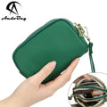 AndoBag Genuine Leather Coin Purse Portable Multi-layer Zipper Card Holder with Wristbands Perfect Clutch for Daily Use 1609