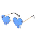 Luxury New Fashion Heart Shape Frame Sun Glasses Women Rimless Love Sunglasses 2022