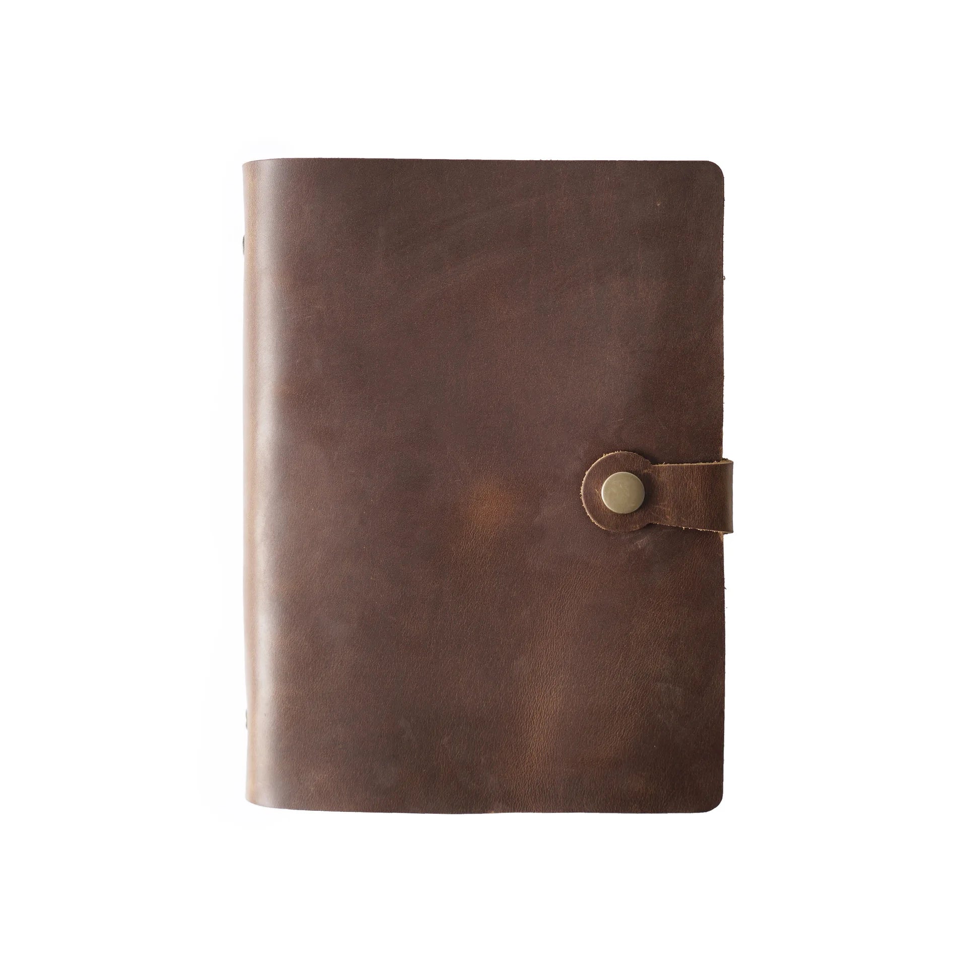 A5 Size Loose Leaf Crazy Horse Genuine Real Leather Cover Journal 6 Ring Binder Note Book Padfolio Portfolio Notebook for Gift