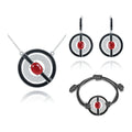 C8285 Abiding 925 Silver Jewelry Sets Women Bracelet Necklace Earrings Enamel Forbids Sign Natural Red Agate Jewelry