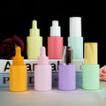 30ml Pink Frosted Glass Serum Bottles Refillable Cosmetic Essential Oil Glass Bottles for Serum Essence