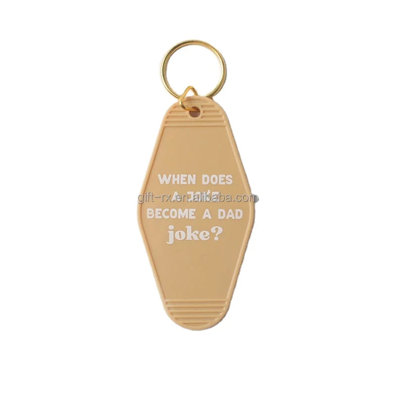 Custom Logo Promotional Keychain Retro Vintage Motel Hotel Room Keychain Blank Plastic Carabiner