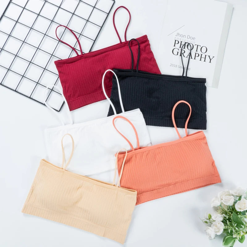 Fashion Summer Push up Lingerie Female Crop Top Padded Tube Tank Tops Strapless Bralette Sexy Bras for Women