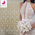 Circle Pattern White Sequins Beads Wedding Bridal White Tulle Beaded  Laces Fabrics for Women  HY2296