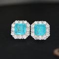 New Sterling Silver Paraiba Stud Earring Jewelry Fashion