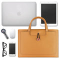 Stocked Slim PC Carrying Case for Notebooks PU Leather Laptop Tote Durable Computer Carrying Bag for Man Women