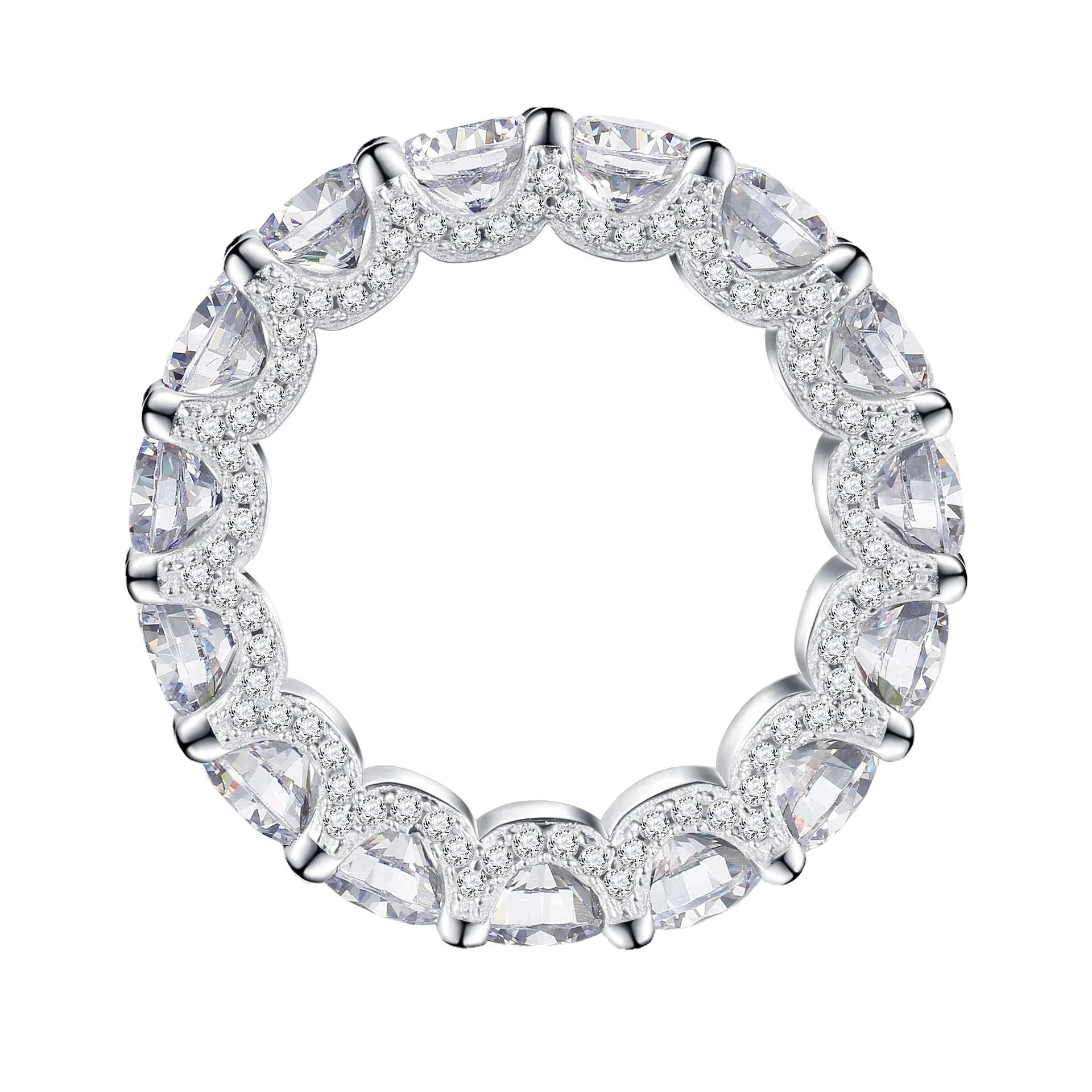 Wholesale Luxury 925 Silver Jewelry Eternity Rings for Women Love Lots Bulk Wedding Band Engagement Ring
