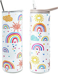 Kids Insulated Water Bottle Travel Mug Double Wall Vacuum Leakproof Stainless Steel Drinking Bottle 20 oz Skinny Tumbler