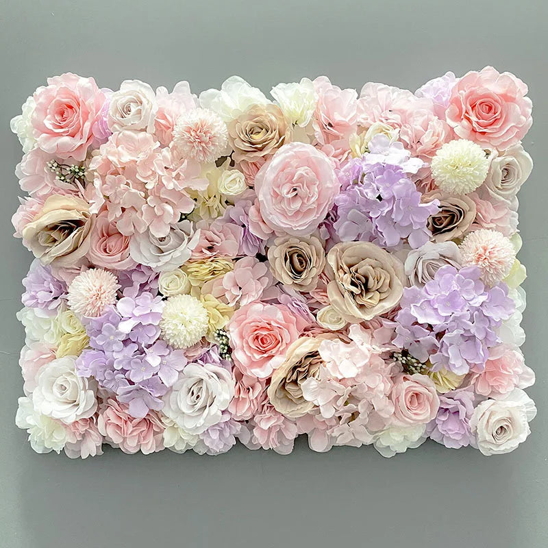 YOPIN-106 Wholesale 40cm*60cm Artificial Silk Flower Wall Rose and Hydrangea Wedding Backdrop