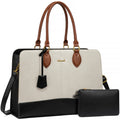 LOVEVOOK Women's 15.6 17 Inch Waterproof PU Leather Laptop Tote Large Briefcase Handbag for Office Work Business Ladies' Style
