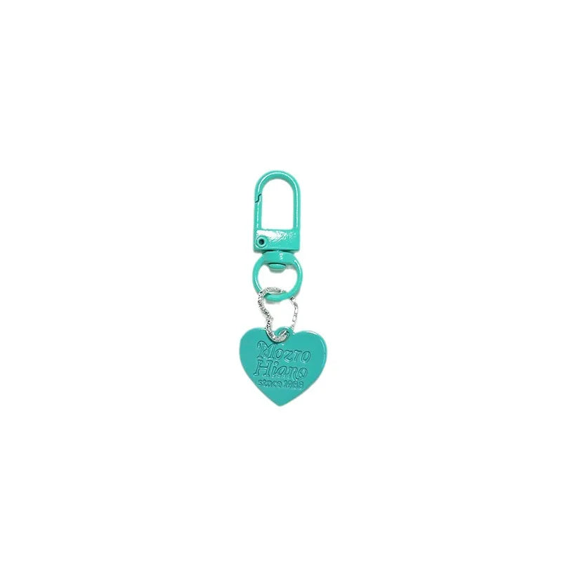 AA01539 Cute Metal Spray Paint Heart Keychain Keyring Mobile Phone Case Accessories Key Chain for Women Bag Pendant Keychains