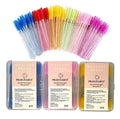 Shiny Crystal Eyelash Applicator Disposable Nylon Mascara Wands Spoolies Brushes with Crystal Handle for Cleaning
