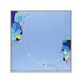 Wholesale Simple Original Light Blue Line Color Block Oil Painting Thick Textured Hand-painted Abstract Canvas for Hotel