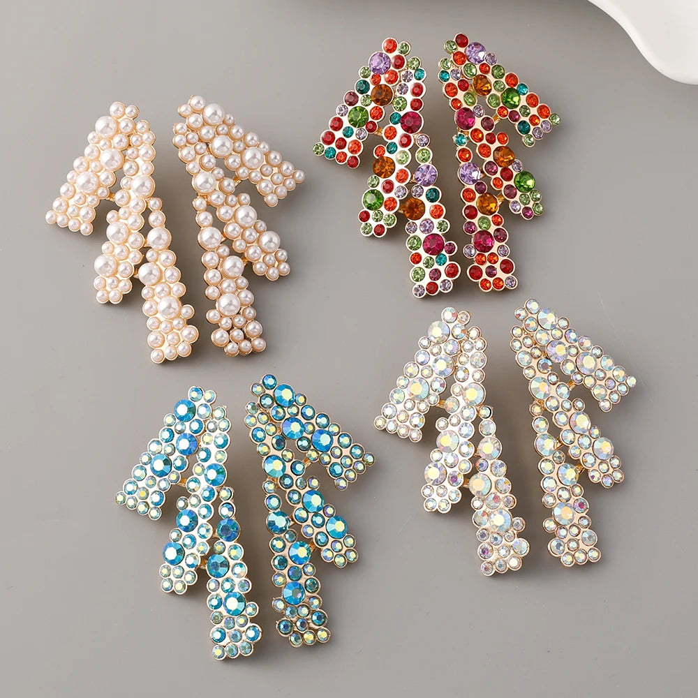 Wholesale Sparkle Diamond Round Dangle Earrings Rhinestone Crystal Geometric Earrings Big 2023 Jewelry