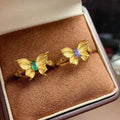 Hot Popular Fashion 925 Sterling Silver Gold Plated Natural Tanzanite And Emerald Women Fine Jewelry Set