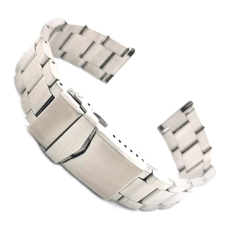 3 Beads Rice Stainless Steel Adjustable Luxury Watch Band Strap Bracelet 22mm 20mm