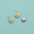 9.5mm Daisy Charm 925 Sterling Silver Sunflower Charms Enameled for Jewelry Making Supplies