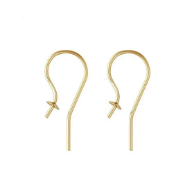Real 14K Gold Filled 3.0mm Pearl Cup GF Ear Wire (0.76mm) for Jewelry Making Handmade DIY Earrings Accessories