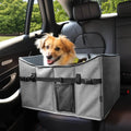 Dog Car Seat Booster Seat Travel Cage Elevated Dog Bed Storage Pockets Leash Support 48lb Capacity Solid Breathable All Seasons