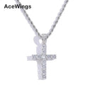 SP008 925 Sterling Silver Cross Pendants Men and Women Hip Hop Necklace for Gift