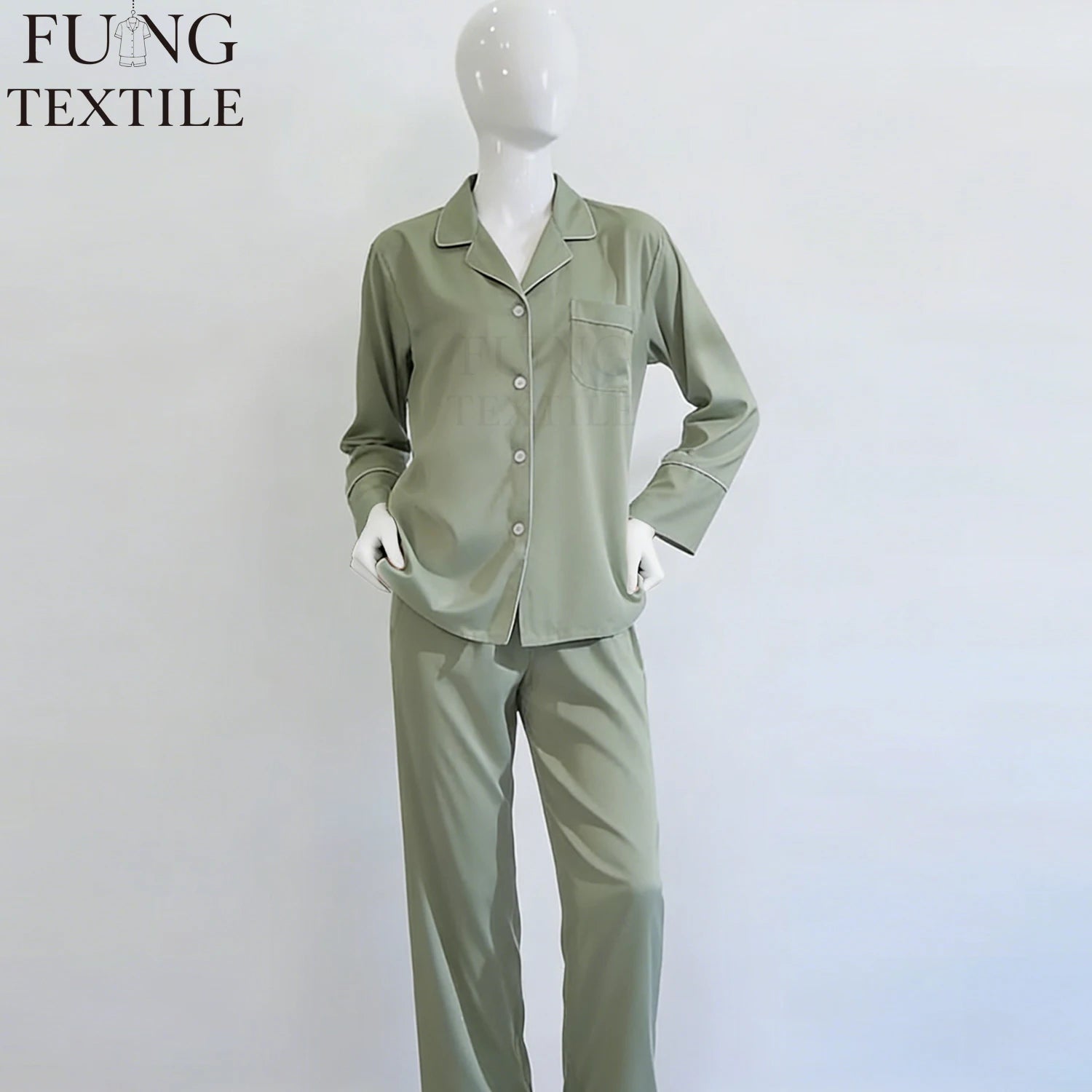 Fung 6001 Factory Wholesale Breathable Women Pajamas Set Long Sleeve Top Long Sleeve Pants Relaxing Homewear