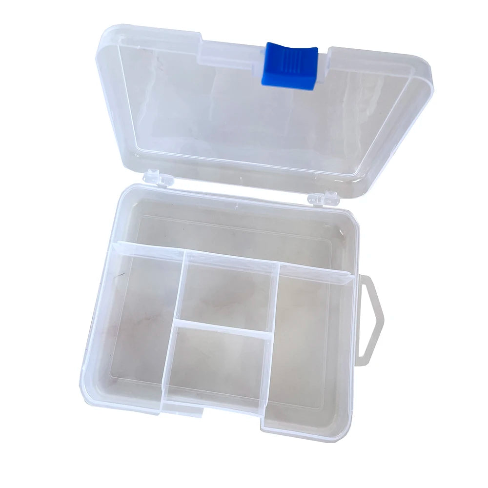 5Grids Fixed Transparent Plastic Storage Box for Small Component Jewelry Tool Box Bead Pills Organizer Nail Art Tip Case